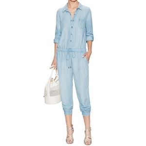 Splendid Chambray Drawstring Jumpsuit